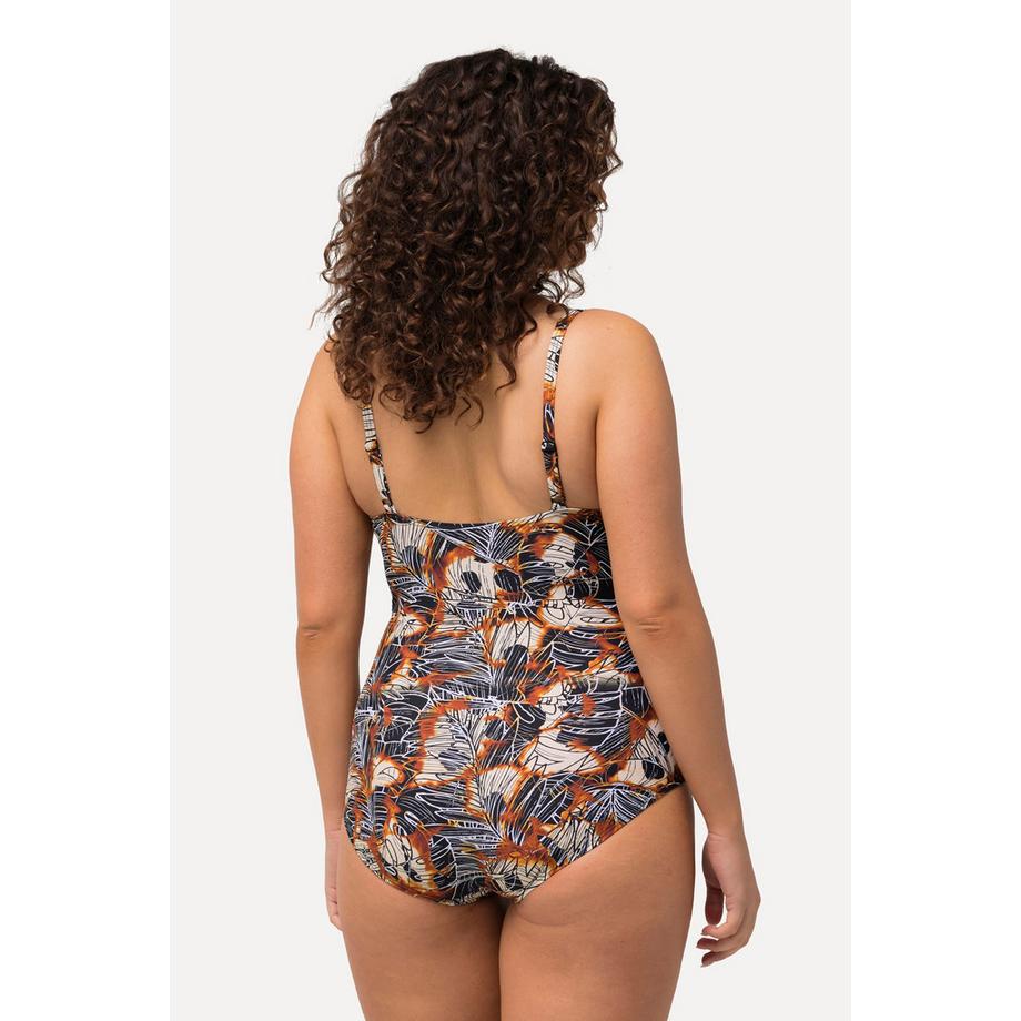 Ulla Popken Maillot de bain drapé bonnets souples perles recyclé  