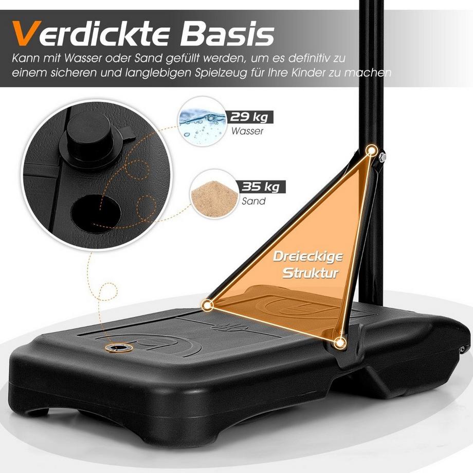 Northio  Höhenverstellbarer Basketballständer für Kinder für den Innen- und Außenbereich Schwarz + Rot 