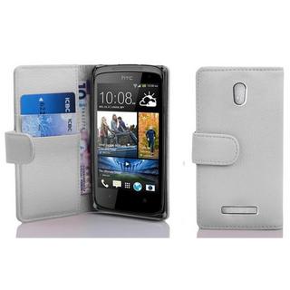 Cadorabo  Housse compatible avec HTC Desire 500 - Coque de protection en similicuir structuré et compartiment pour cartes 