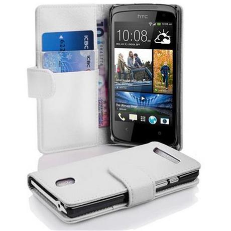 Cadorabo  Housse compatible avec HTC Desire 500 - Coque de protection en similicuir structuré et compartiment pour cartes 