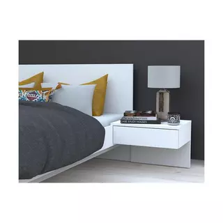 Vente-unique Letto con comodini Colore Bianco MARVELLOUS