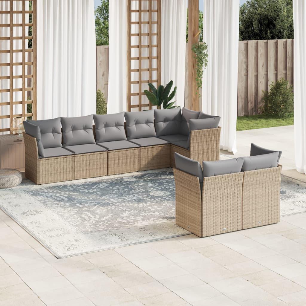 VidaXL set divano da giardino Polirattan  