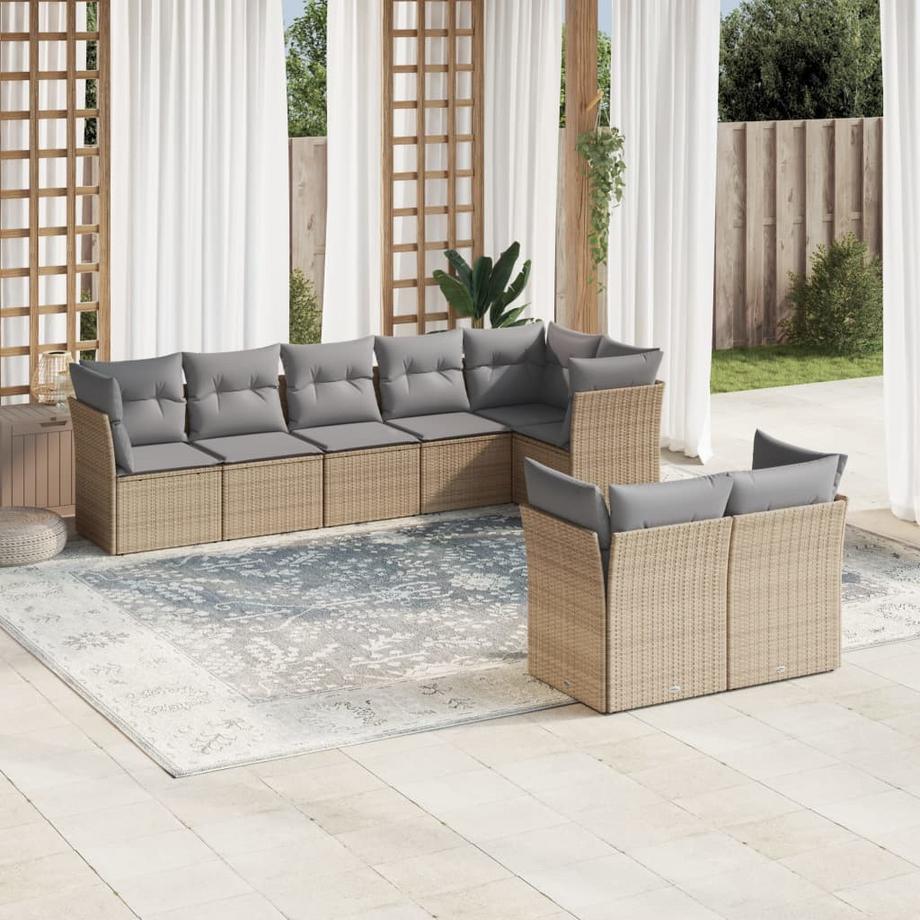 VidaXL Ensemble de canapés de jardin rotin synthétique  