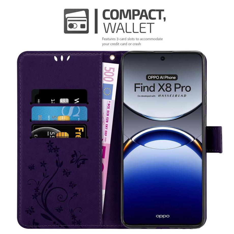 Cadorabo  Custodia per Oppo Find X8 Pro cover fiori design 