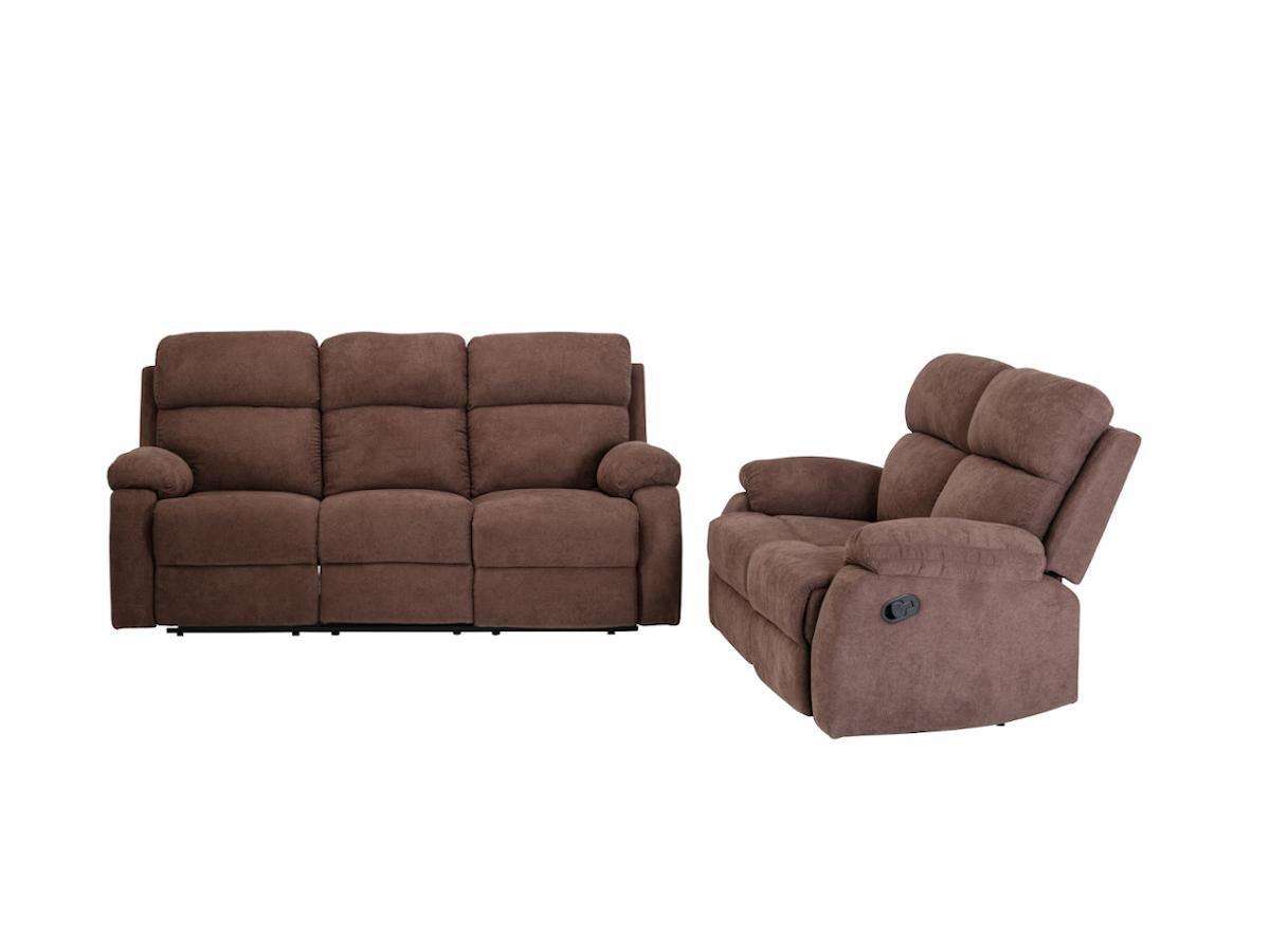 Vente-unique Relaxgarnitur 3+2 TOLZANO Stoff  