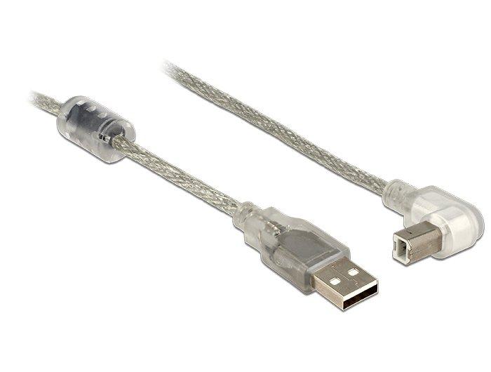 DeLock  84811 USB Kabel 0,5 m USB 2.0 USB A USB B Silber, Transparent 