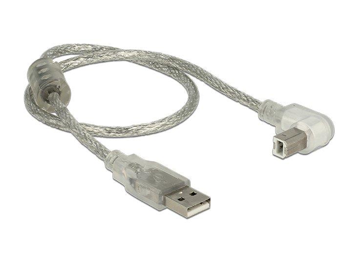 DeLock  84811 USB Kabel 0,5 m USB 2.0 USB A USB B Silber, Transparent 