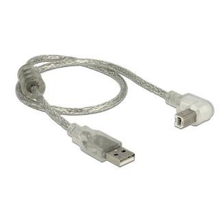 DeLock  84811 USB Kabel 0,5 m USB 2.0 USB A USB B Silber, Transparent 