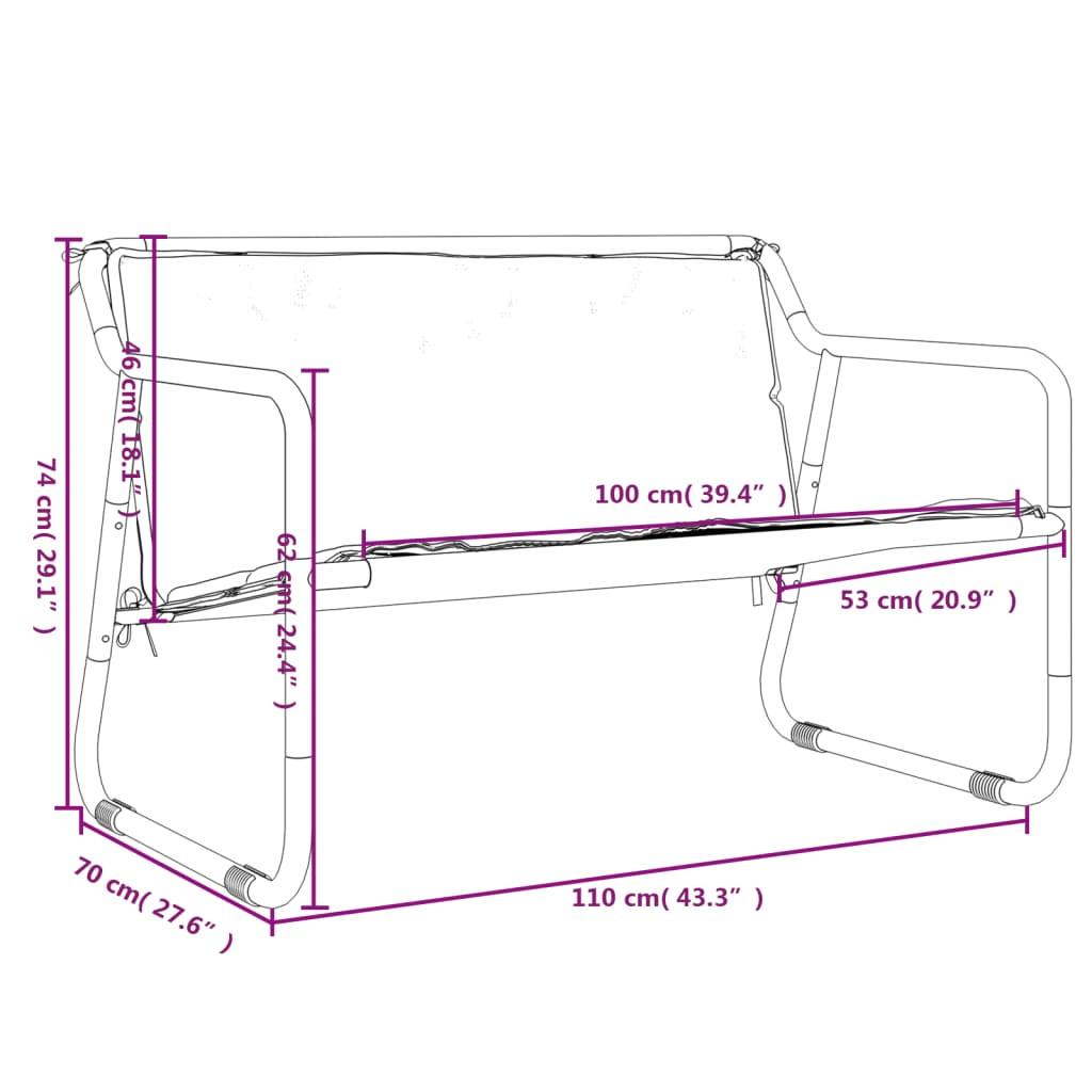 VidaXL Banc de jardin acier  