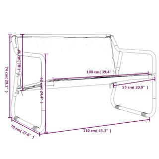 VidaXL Banc de jardin acier  