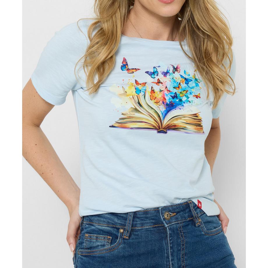 Joe Browns T-Shirt Buch- und Schmetterlingsmotiv  