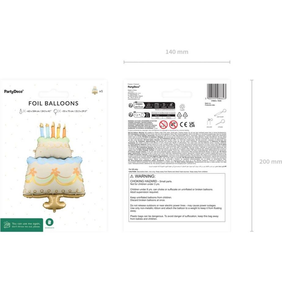 PartyDeco  Ballon en folie  gâteau 