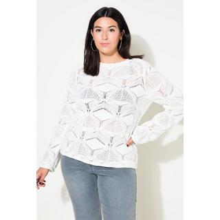 Studio Untold Oversized Ajour Strick Pullover Rollkanten  