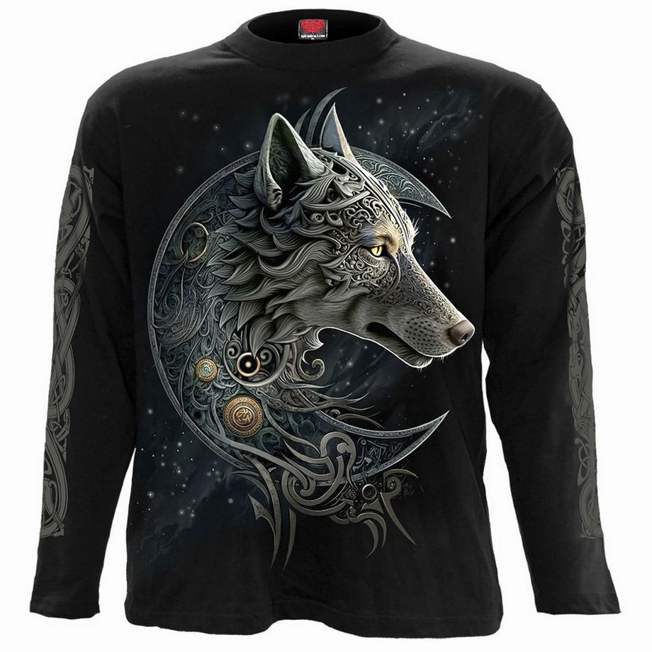 T-ShirtManches Longues Motiftyle Imprimé Au Dos Celtic Wolf