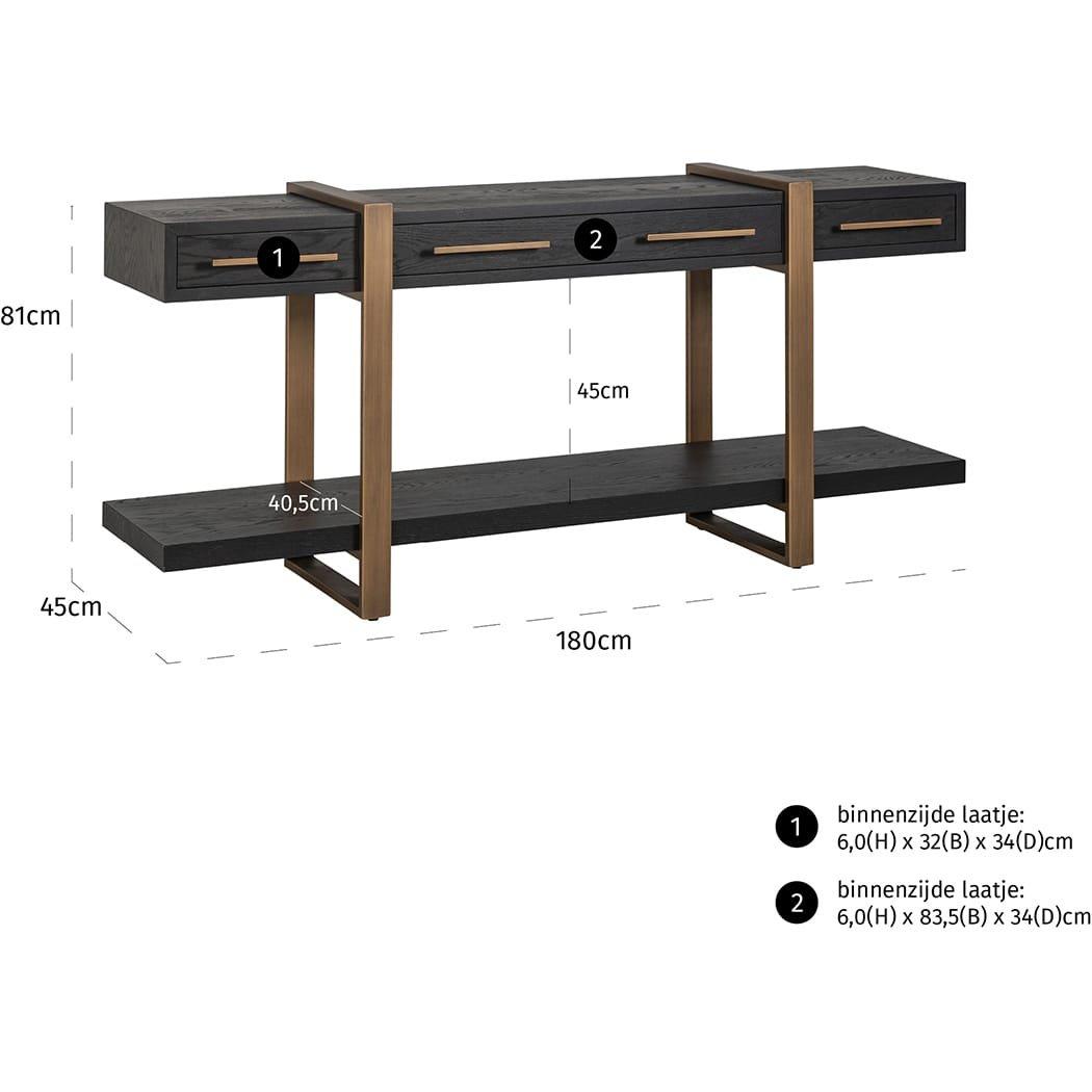 mutoni Credenza Cambon testa di moro spazzolata oro 180  