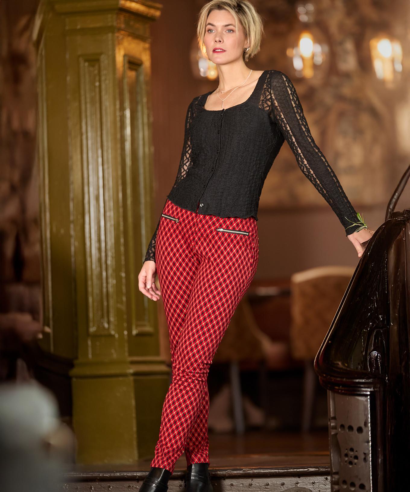 Joe Browns Pantalon Ponte Motif Carreaux Skinny Fit  