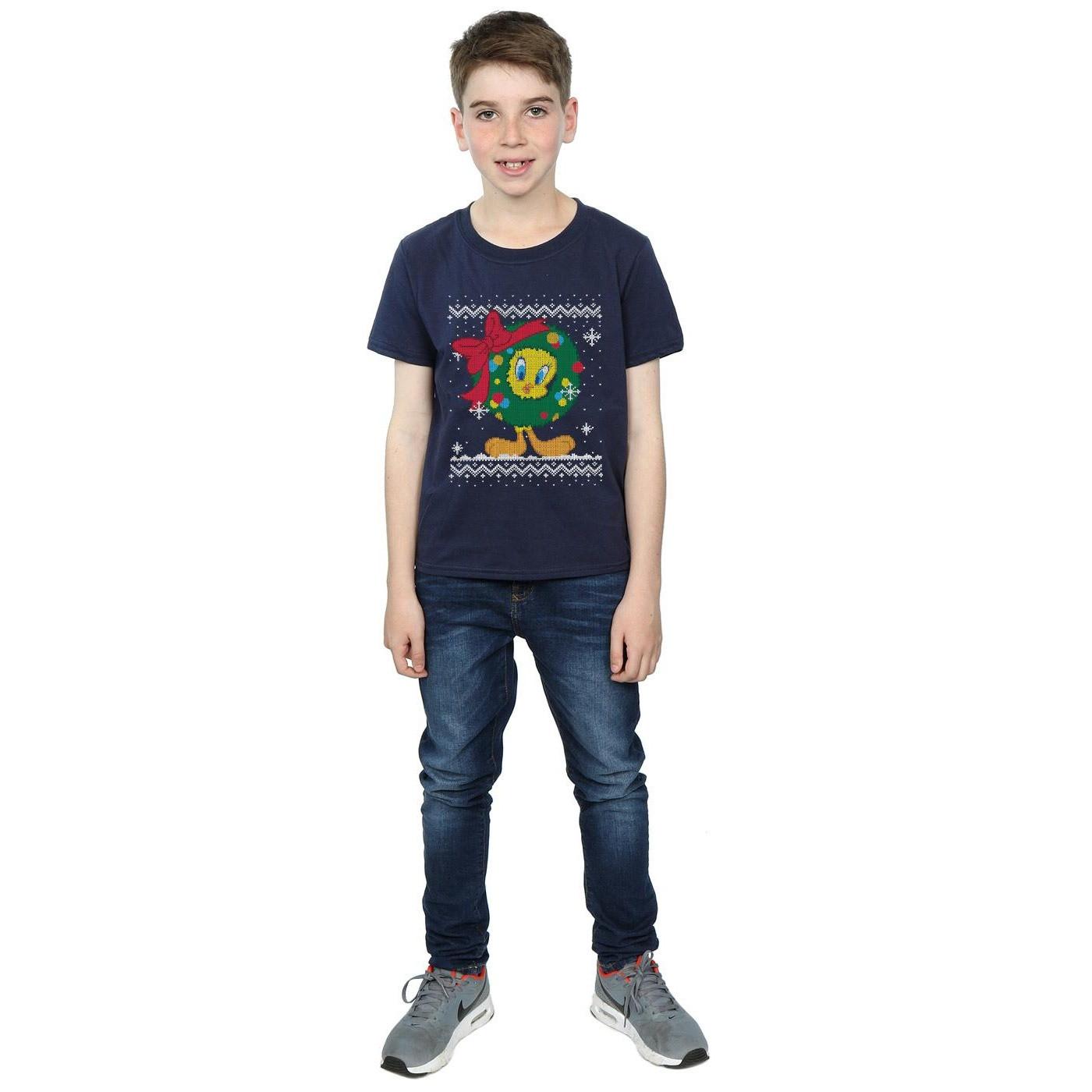 LOONEY TUNES  Tweety Pie Christmas Fair Isle TShirt 