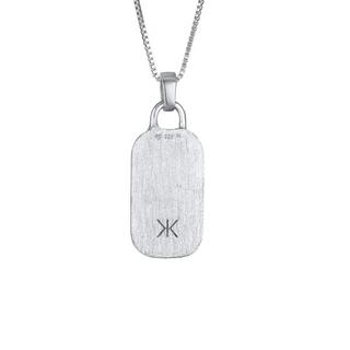 Kuzzoi  Collier Marke Military Platte Gehämmert 925 Silber 