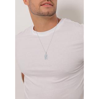 Kuzzoi  Collier Marke Military Platte Gehämmert 925 Silber 