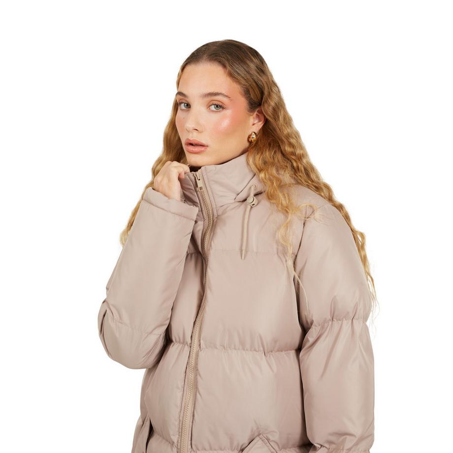 Brave Soul Lange Kapuzenjacke mit Steppung  