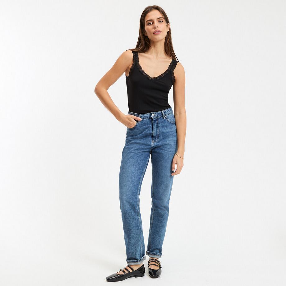 La Redoute Collections V-Ausschnitt Top mit Spitzendetails  