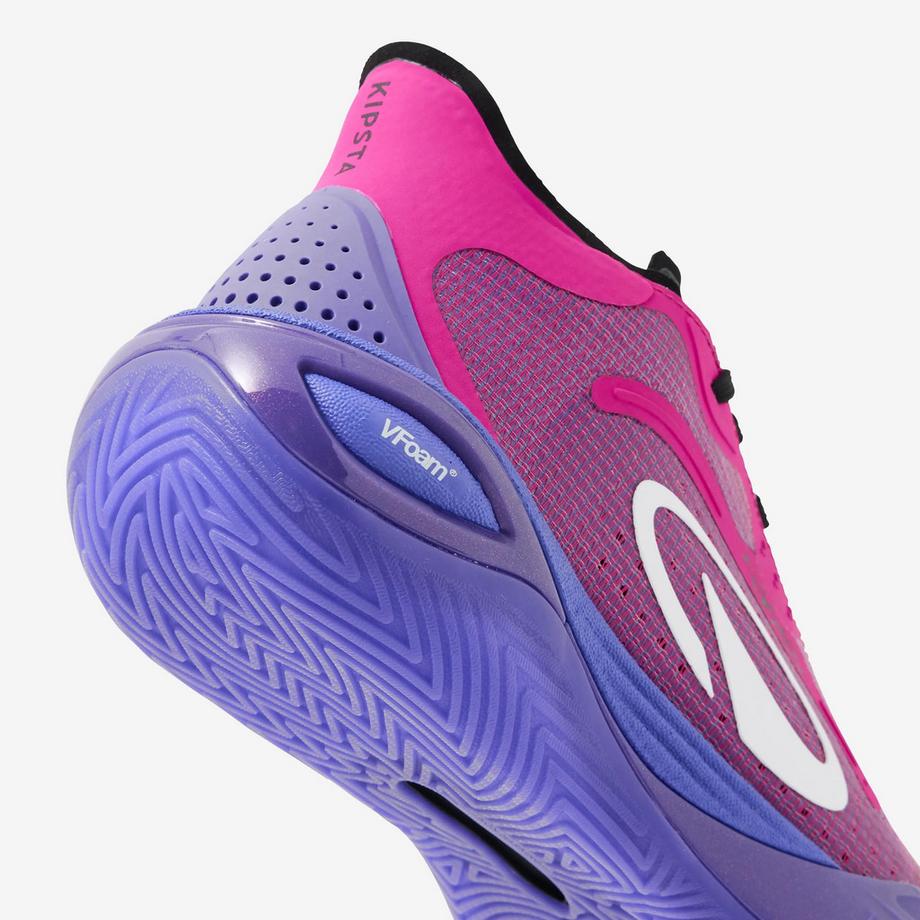 KIPSTA Chaussures de sport basketball montantes synthétique Chaussures de basket mi-hautes édition Sarr homme femme, Canaveral 900 violet 