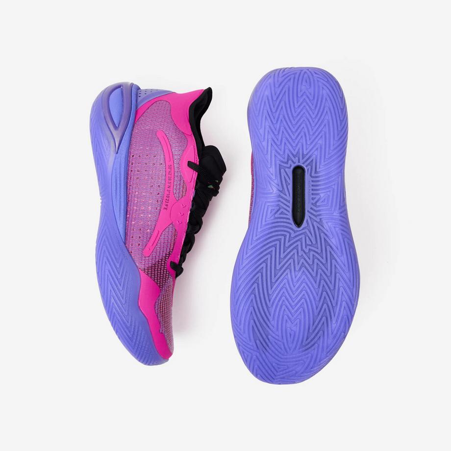 KIPSTA Chaussures de sport basketball montantes synthétique Chaussures de basket mi-hautes édition Sarr homme femme, Canaveral 900 violet 