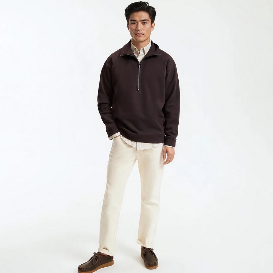 La Redoute Collections Sweatshirt mit Troyerkragen und Reissverschluss  