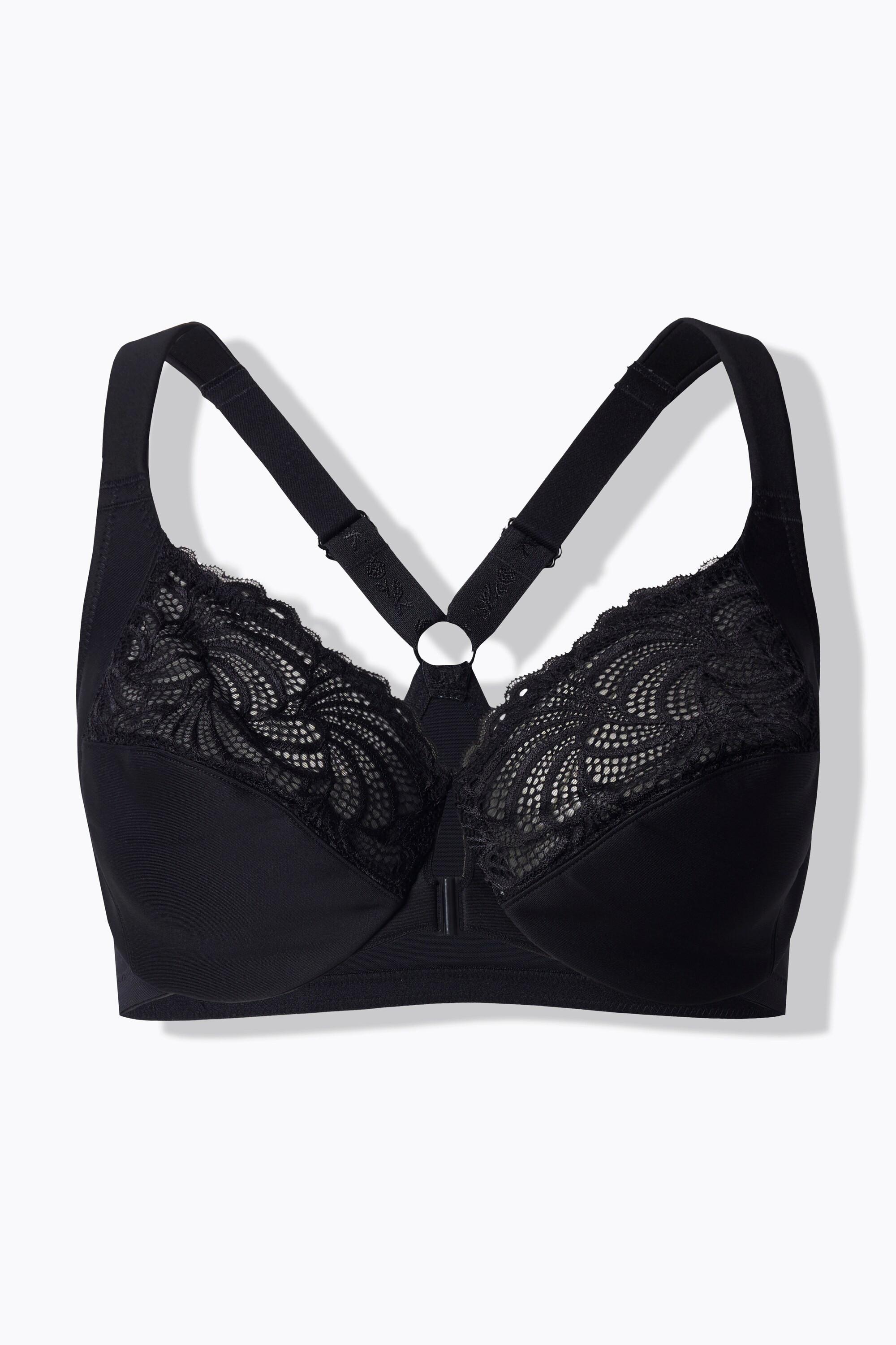Ulla Popken Soutien-gorge à armatures bonnets souples dentelle fermeture avant  
