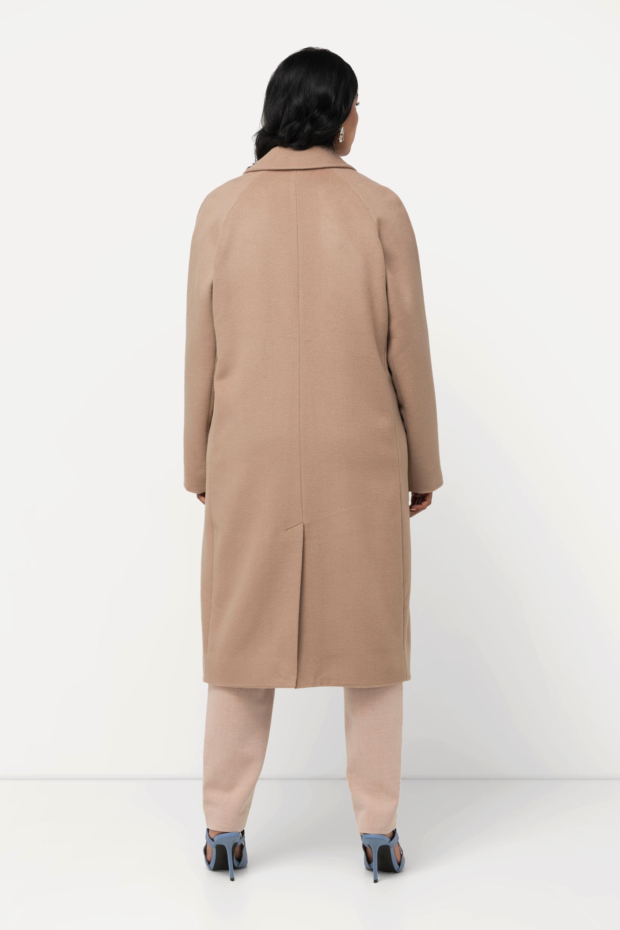 Ulla Popken Mantel Schusterstich Reverskragen Knopfleiste  