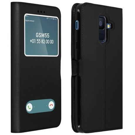 Avizar  Étui fenêtre Stand vidéo Galaxy A6 Plus 