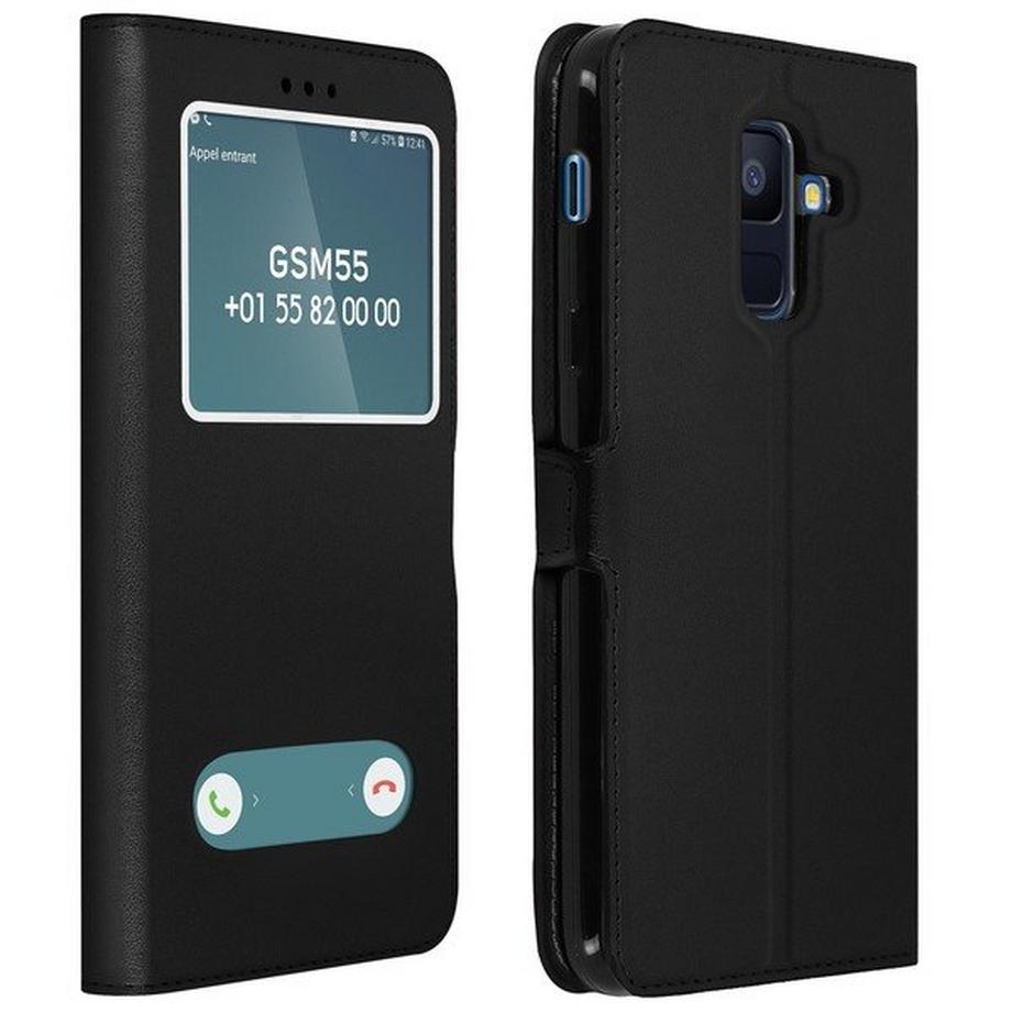 Avizar  Custodia 2 Finestre Galaxy A6 Plus Nera 