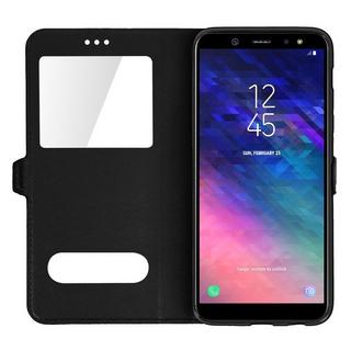 Avizar  Flip View Cover Galaxy A6 Plus Schwarz 