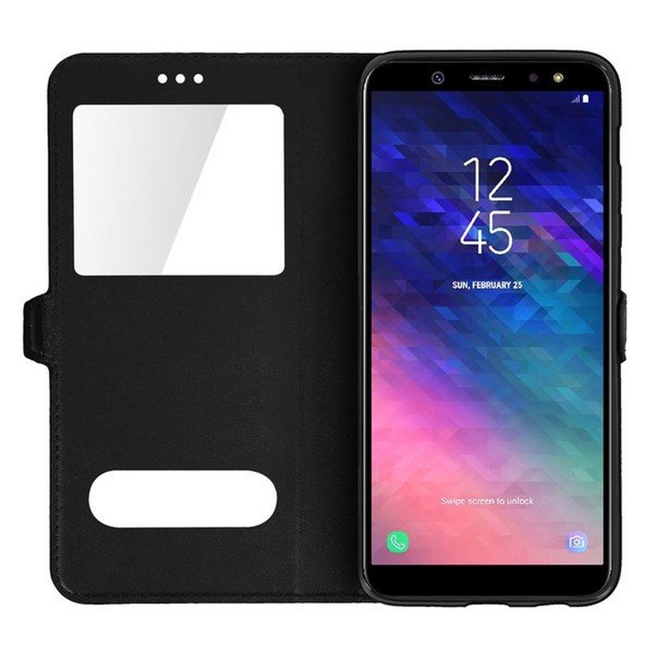 Avizar  Custodia 2 Finestre Galaxy A6 Plus Nera 