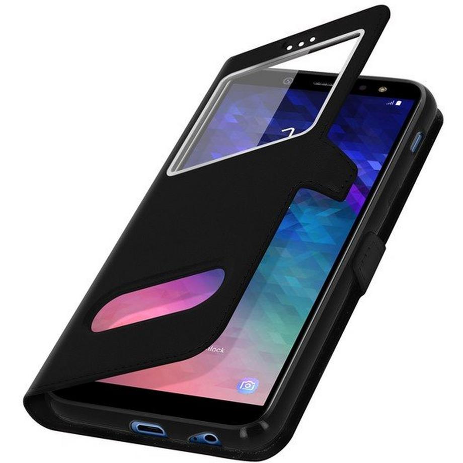Avizar  Custodia 2 Finestre Galaxy A6 Plus Nera 