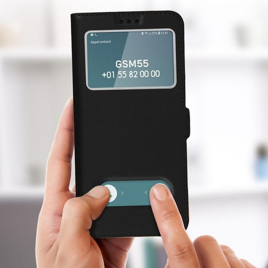 Avizar  Custodia 2 Finestre Galaxy A6 Plus Nera 