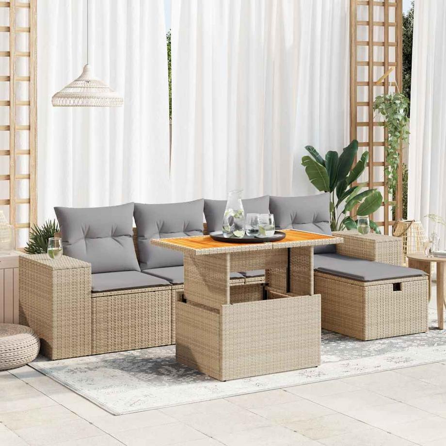 VidaXL set divano da giardino Polirattan  