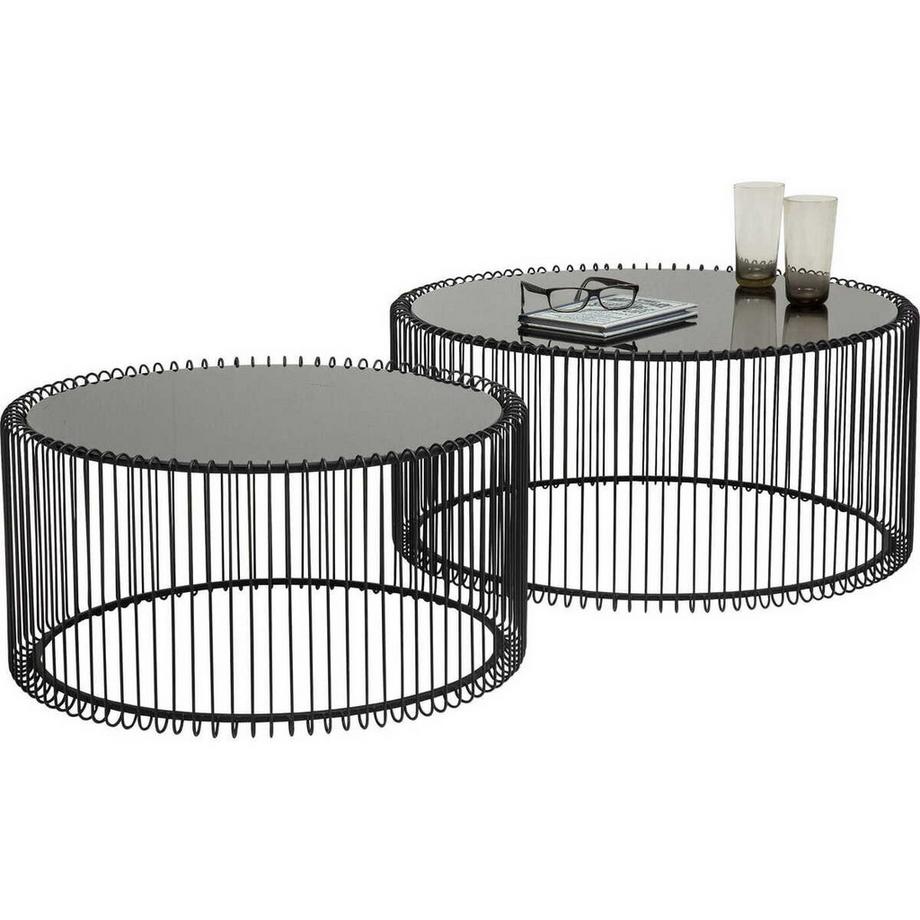 KARE Design Tavolino Wire Black (set di 2)  