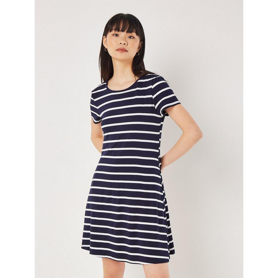 Mini-robe en jersey à rayures