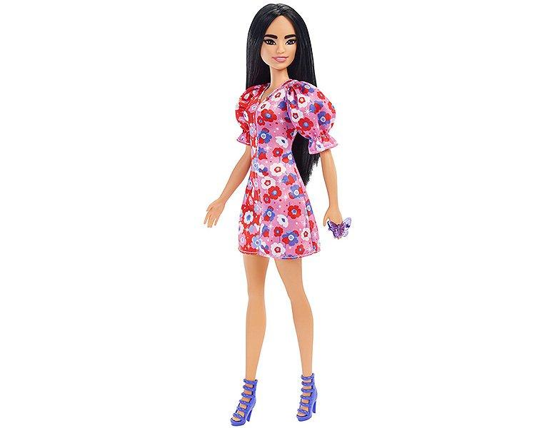 Barbie  Fashionistas Puppe im Color Block Blumenprint Kleid 