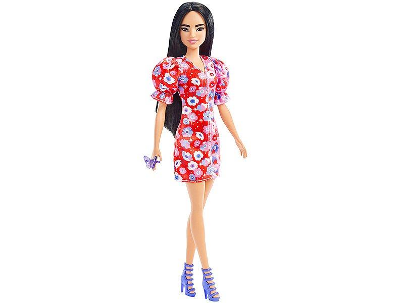 Barbie  Fashionistas Puppe im Color Block Blumenprint Kleid 