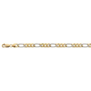 Collier Figaro Bicolor Gelbgold-/Weissgold 750, 5.7mm, 50cm