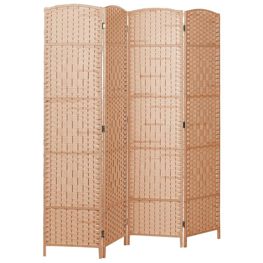 Beliani Divisorio per ambienti a 4 pannelli en Corda di carta Classico LAPPAGO  