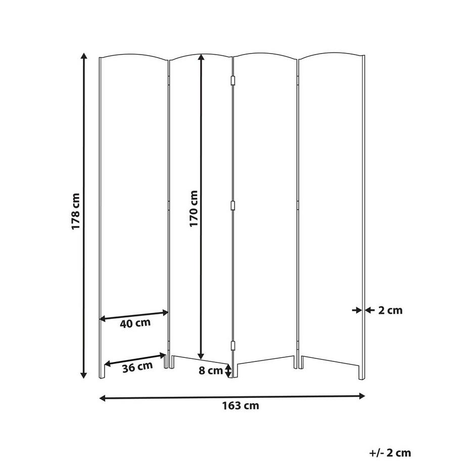 Beliani Divisorio per ambienti a 4 pannelli en Corda di carta Classico LAPPAGO  