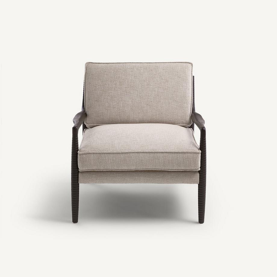 AM.PM Sessel aus gebeizter Esche und meliertem Baumwollstoff  