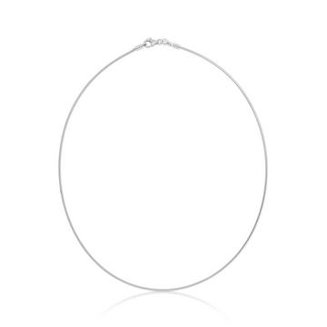 Collier omega en or blanc 750, 1,8 mm, 42 cm