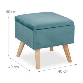 Northix Tabouret en velours avec rangement  