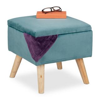 Northix Tabouret en velours avec rangement  