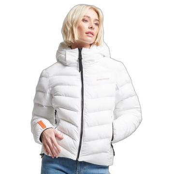 daunenjacke mit kapuze, damen microfibre