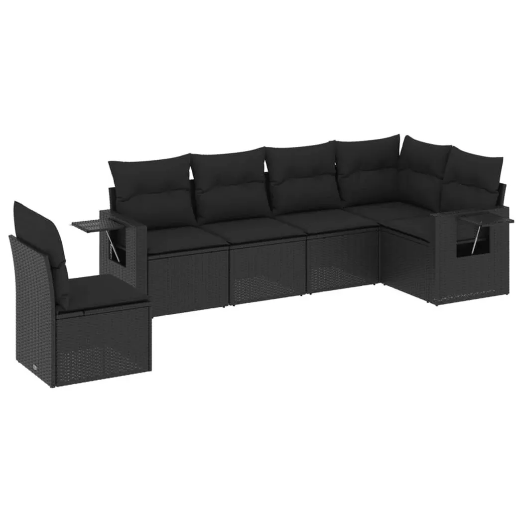 VidaXL - Ensemble de canapés de jardin rotin synthétique, One Size, Noir